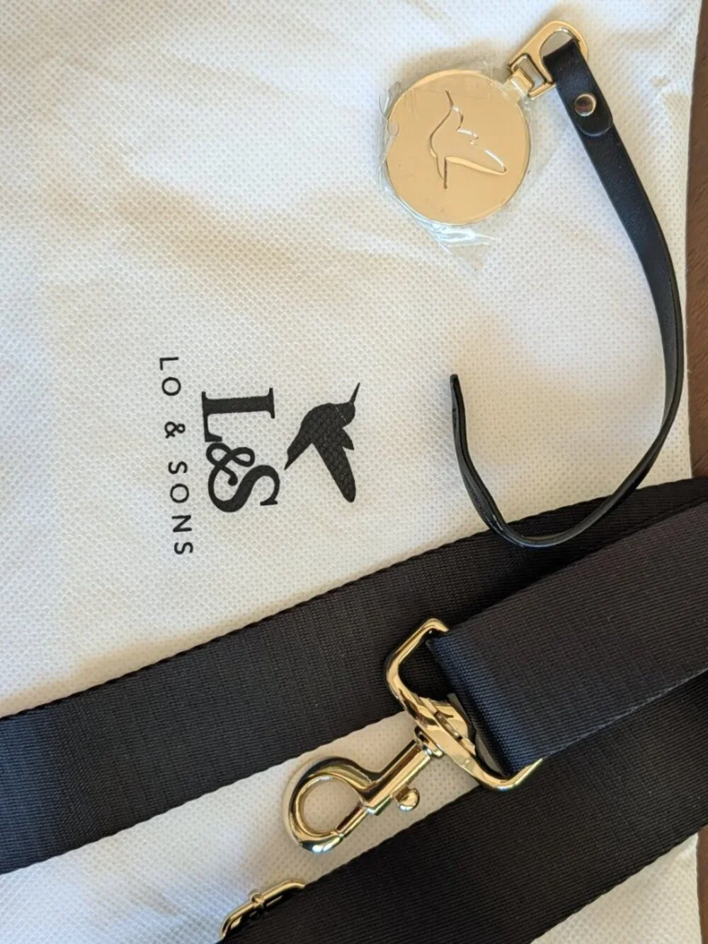 Lo & Sons Brookline Laptop Work Bag Black & Gold Hardware